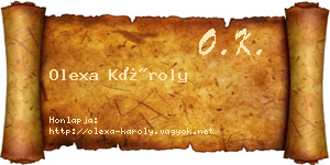 Olexa Károly névjegykártya
