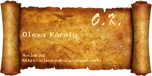 Olexa Károly névjegykártya